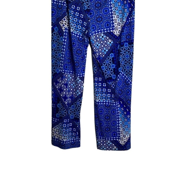 Chico's Polyester/Spandex Wide leg Blue Print Pajama Pants in Size 3 (XL/16) - Picture 8 of 8